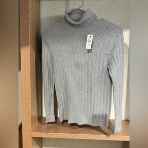 🚨NWT🚨Talbots Light Gray Ribbed Turtleneck Sweater
